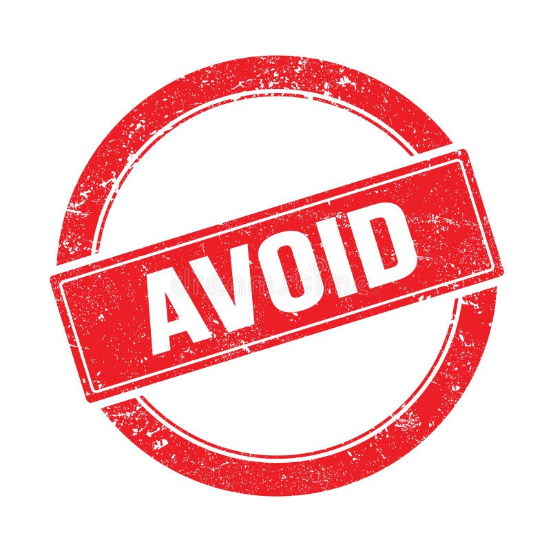 AVOID Text on Red Grungy Round Stamp Stock Illustration - Illustration ...