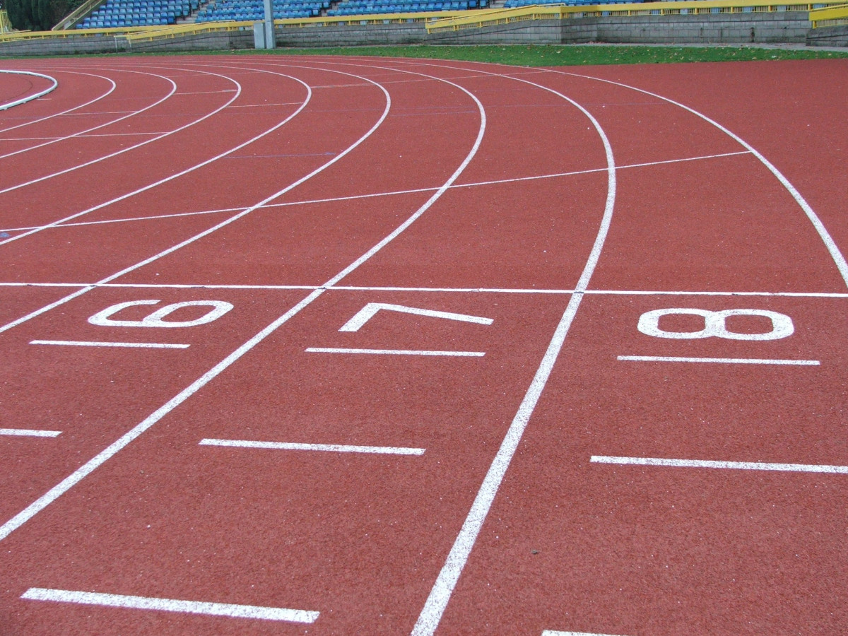 Free Images : structure, track, floor, running, number, line, lane ...